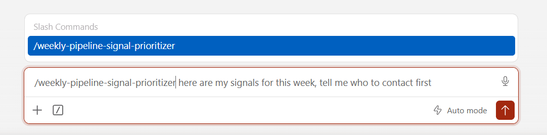 Weekly pipeline signal prioritizer Claude prompt for outbound marketing